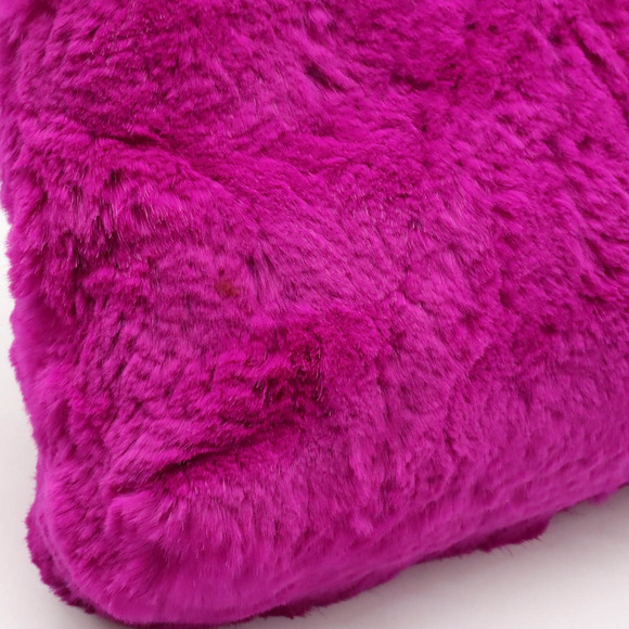 Authentic CHANEL CC Vintage Rabbit Fur Hot Pink Purse Chain Shoulder Bag Y2K - Picture 8 of 13